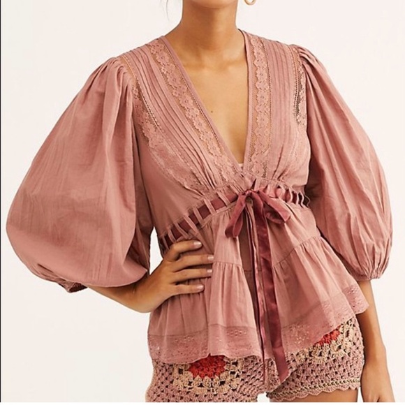 FREE PEOPLE ROSE FAVORITE
ROMANCE TOP  Size:XS Color:Rose - Picture 3 of 7